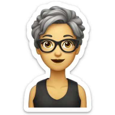 catrin con lentes de sol negros sticker