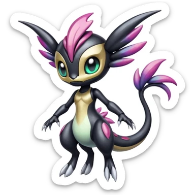 Colorful Shiny Edgy Cool Badass Painted Splashed Exotic Meloetta-Palkia-Venom-Stitch-Fakémon-creature-hybrid sticker