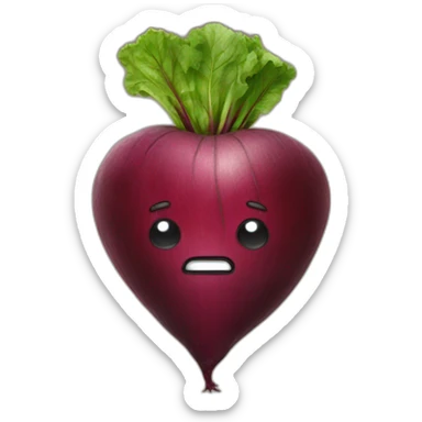 beetroot wearing a crown sticker