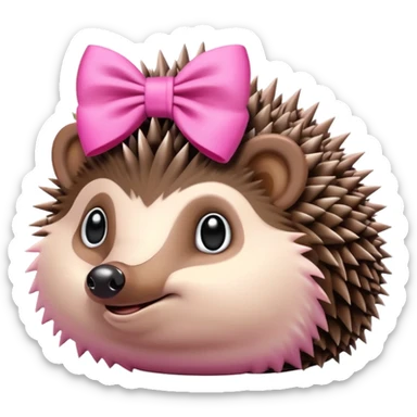 Hedgehog with pink bow sticker