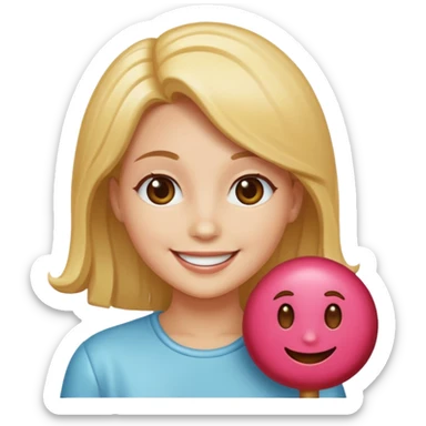 single personified candy treat with single hair color  sticker