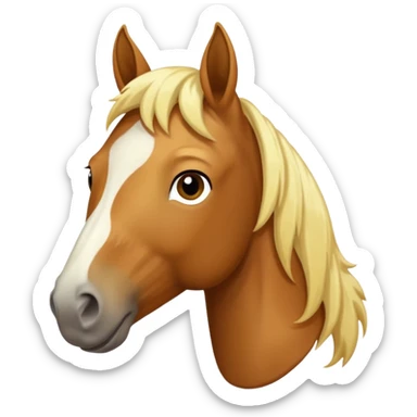 a brown horse with white spots and blond mane sticker