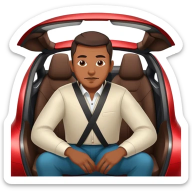 Tatar man sitting in tesla sticker