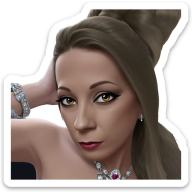 elegant girl with jewelry sticker