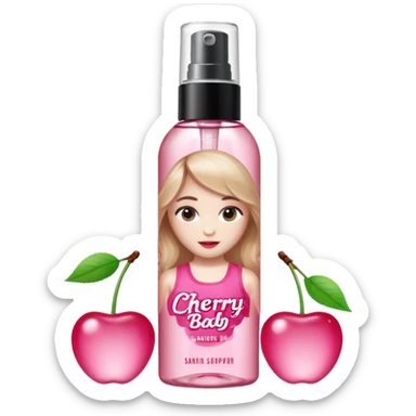 Sabrina carpenter bottle of cherry baby body mist   sticker
