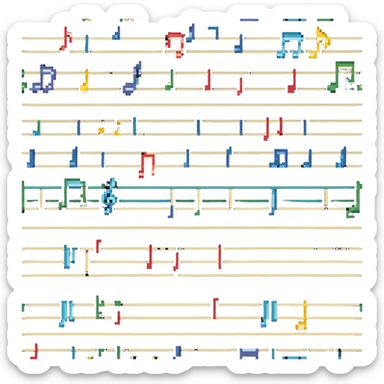 Musical notes with happy, whimsical feeling, representing singing or melody "Tralalelo" sticker