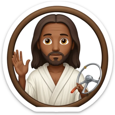 Black Jesus taking the wheel sticker