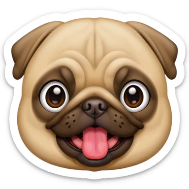 Pug with the tongue out sticker