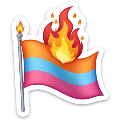 A burning trans flag sticker