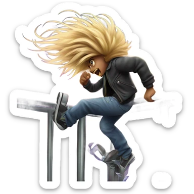 Head banging on the rail at a rave sticker