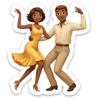 a man and a woman dancing together joyful expression sticker