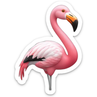 flamant rose argenté  sticker