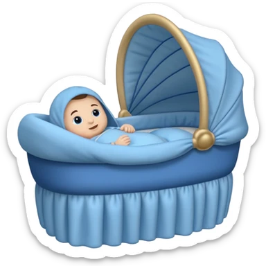 blue baby bassinet sticker