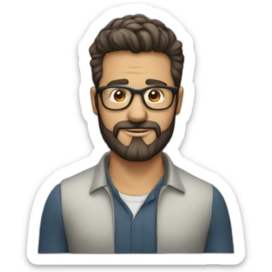 Hombre de 30 años con gafas y barba sticker