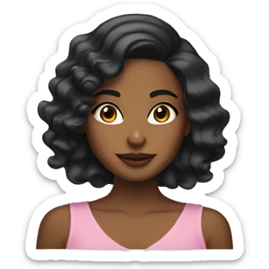 brownskin girl with side part body wave black hair and lash sticker