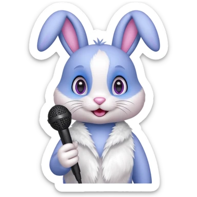 Bonnie the purple bunny holding a microphone sticker