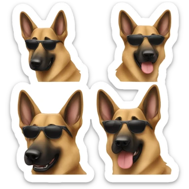 German shepherd with sunglasses sticker