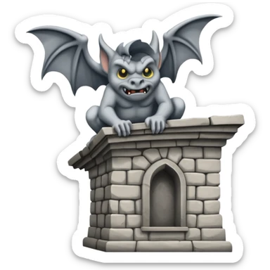 Gargoyle pooping off a building sticker