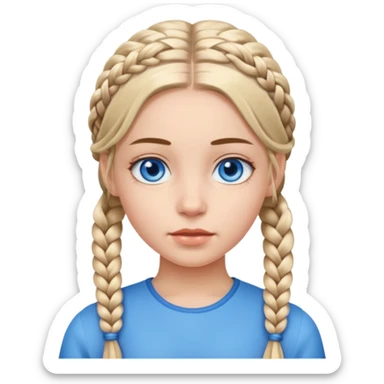 Girl with twin braids sticker