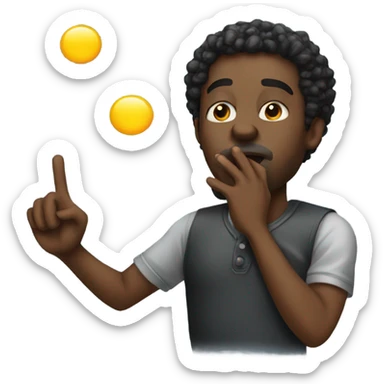 black man blowing kiss sticker