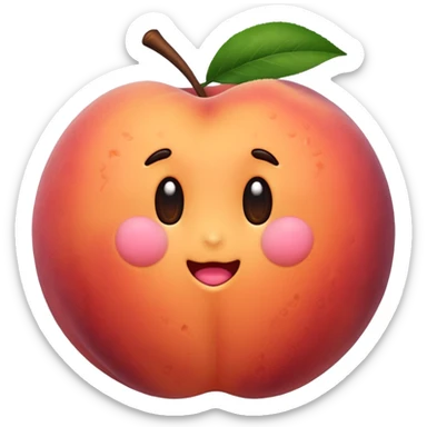 A peach with handmarks with fuzzy hair sticker