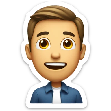 Smiling American Man have a surprised sticker