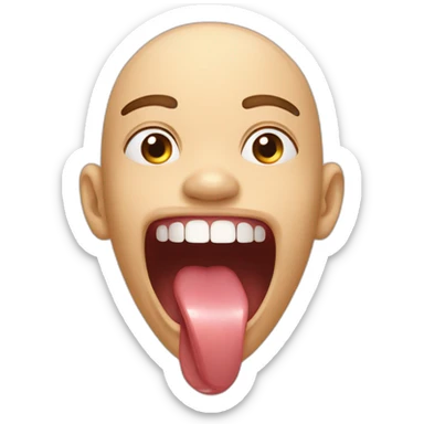 tongue to the roof of mouth, open mouth, defined jawline sticker