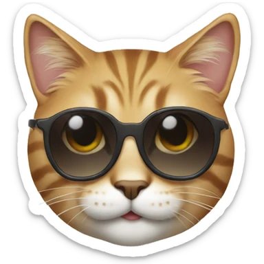Cat with sunglasses sticker