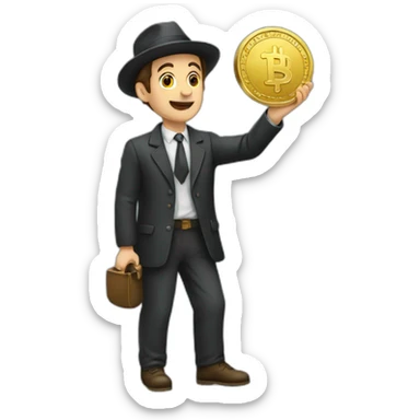 Jews picking up coin sticker