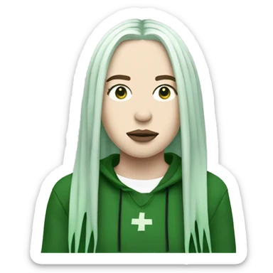 Billie eilish with Green roots  sticker