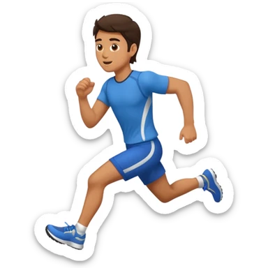 brunette man runs sticker