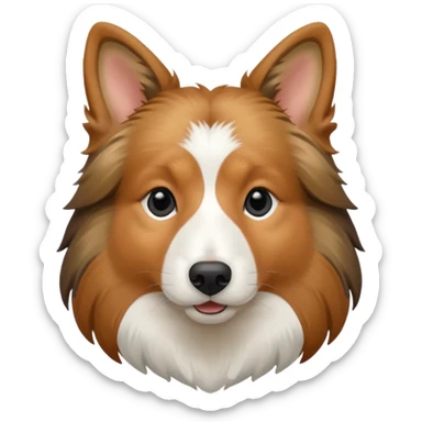 tricolor shetland sheepdog head sticker
