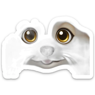 white Pomeranian puppy big eyes sticker