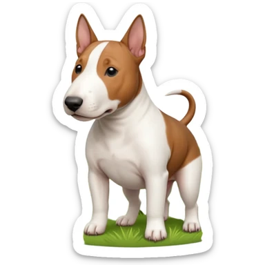 Bull terrier in grass sticker