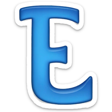 blue letter “E” sticker