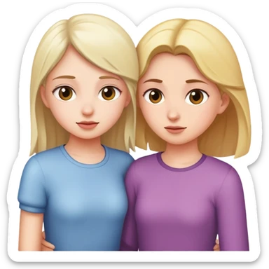 Girl pushing other girl away sticker