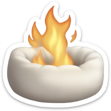 cosy white aesthetic fire sticker