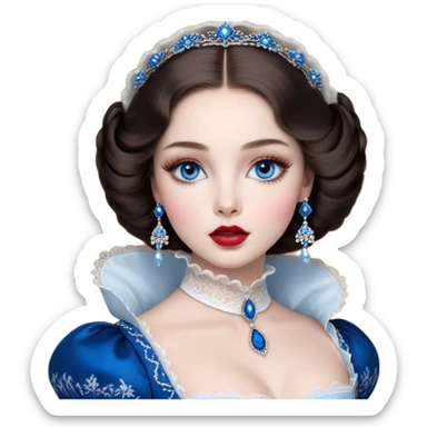 porcelain doll skin, large blue eyes with long lashes, fine details, olivia culpo as milady de winter, jinyoung shin art, refined nose, scarlet, dim light, by Maude Kaufman Eggemeyer, great digital art with details, by Scott Samuel Summers, ad image, ori and the blind, stunningly realistic sticker