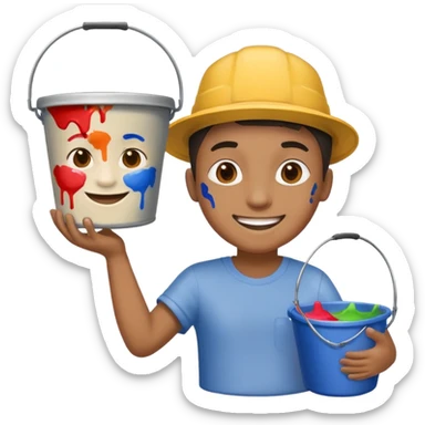 Poster Paster + bucket, Street Artist. sticker