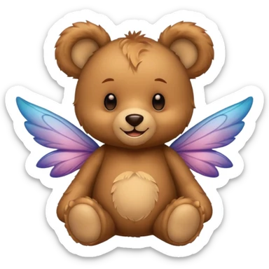 teddy bear with fairy wings sticker