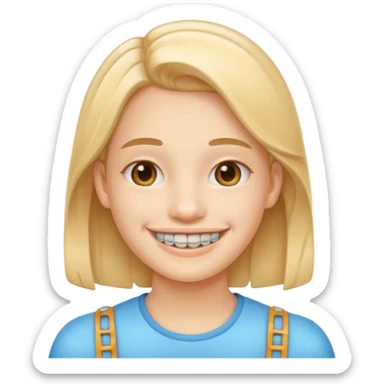 Smiling with braces sticker
