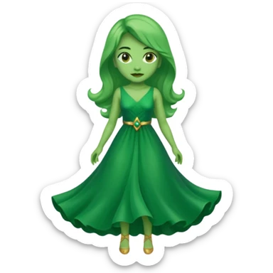green dress character. sticker