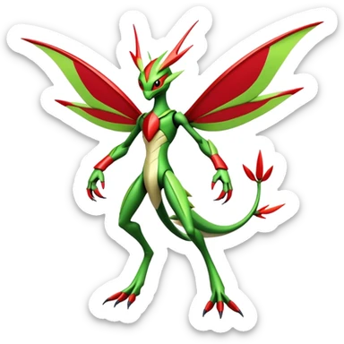  Cool Edgy Shiny Futuristic Ethereal Legendary Scizor-Kartana-Digimon-Schyther-Flygon-hybrid full body sticker