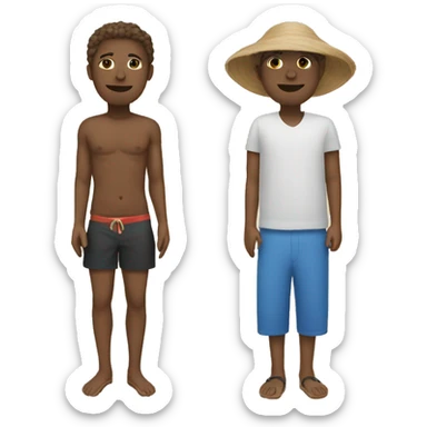 Two people on a beach  sticker