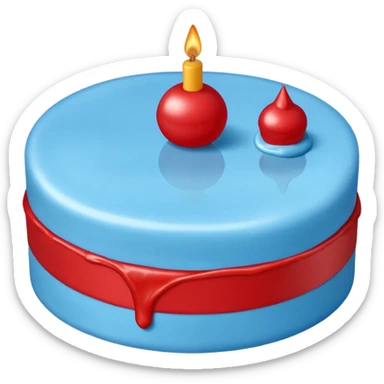 cake chart 98% blue 2% red sticker