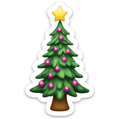 Christmas tree with pink decorations sticker