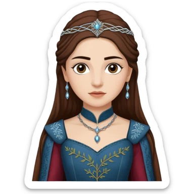 Hande Erçel as a lady from game of thrones from Starfall. Her eyes are gray. sticker