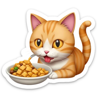 cat taking a bite  sticker