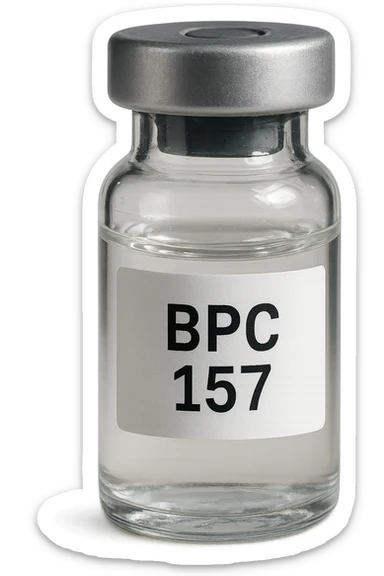 BOCCETTA DI FIALA MEDICA CON LA SCRITTA "BPC 157" SULL'ETICHETTA, iperrealistiche 4k sticker