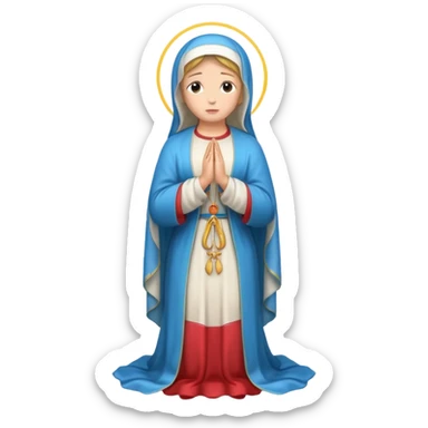 fullbody Virgin Mary praying, back view sticker